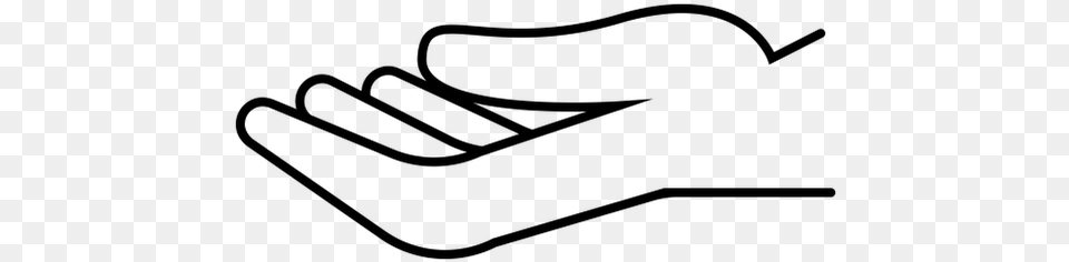 This Icon Represents A Single Hand Reaching Out Asking Drawing, Gray Free Transparent Png