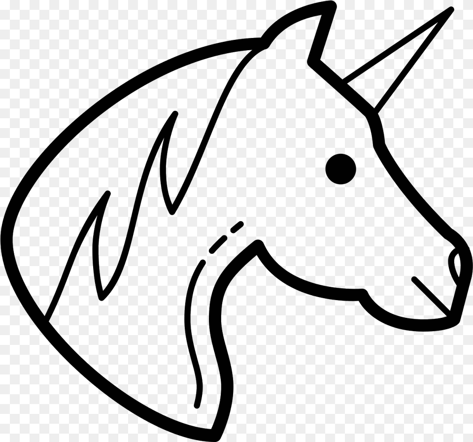 This Icon Represents A Unicorn Line Art, Gray Free Png Download