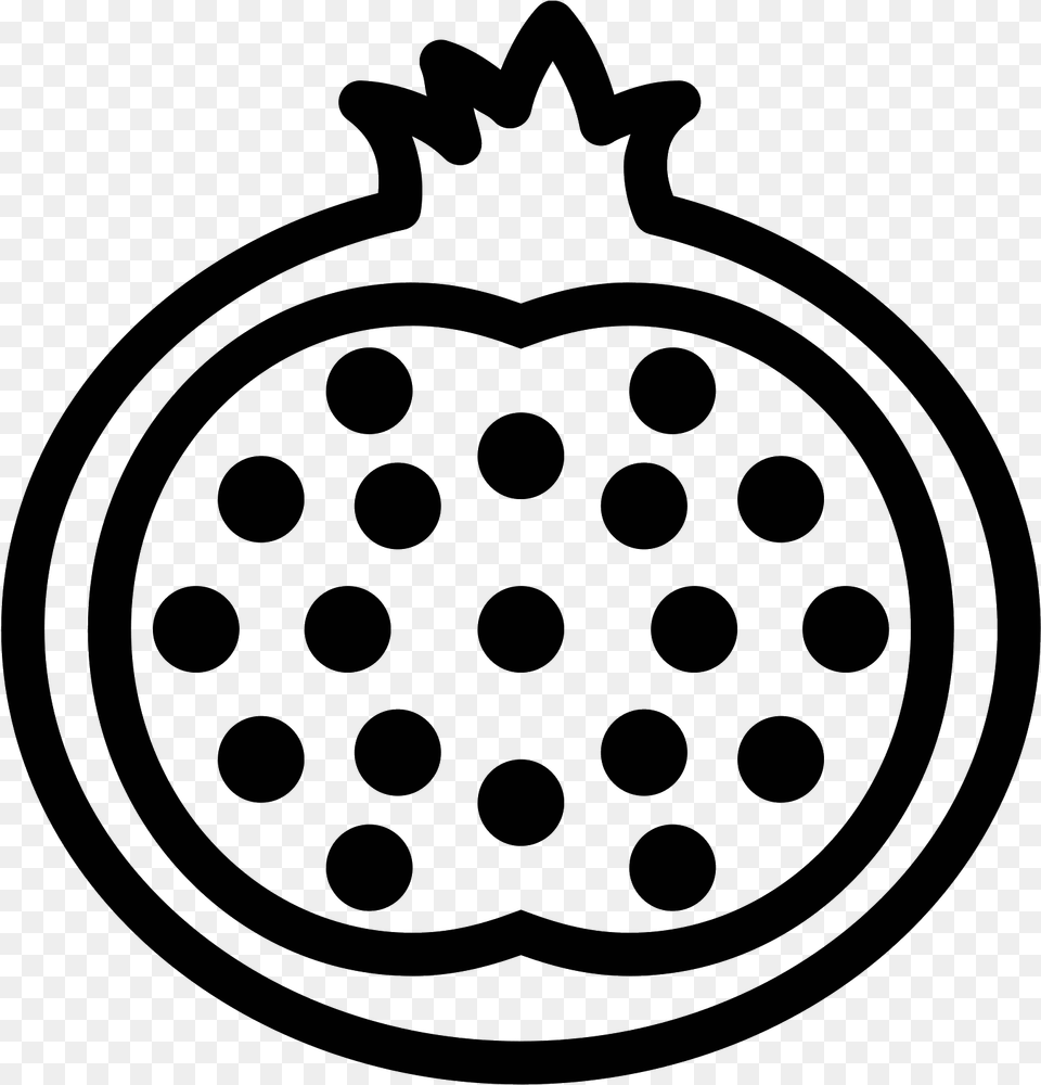 This Icon Shows A Sliced Pomegranate Pomegranate, Gray Png Image