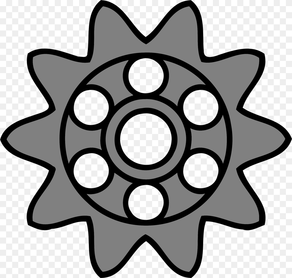 This Icons Design Of 10 Tooth Gear With Circular, Machine, Animal, Fish, Sea Life Png Image