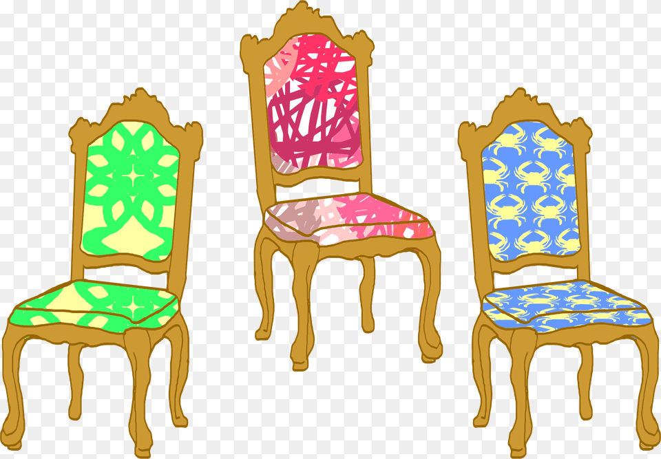 This Icons Design Of 3 Decorative Chairs, Chair, Furniture, Throne Free Png