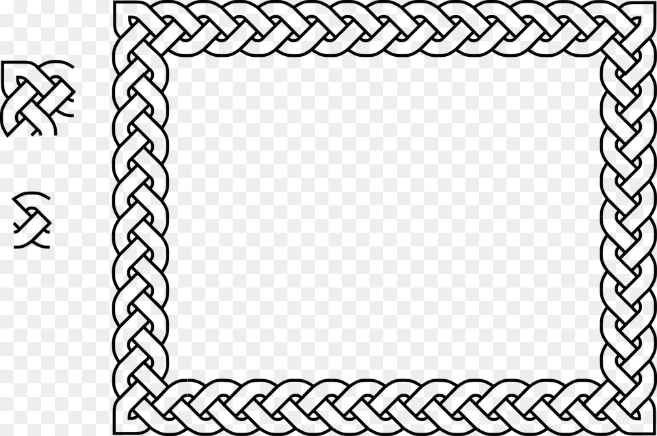 This Icons Design Of 3 Plait Border Rectangle, Gray Png