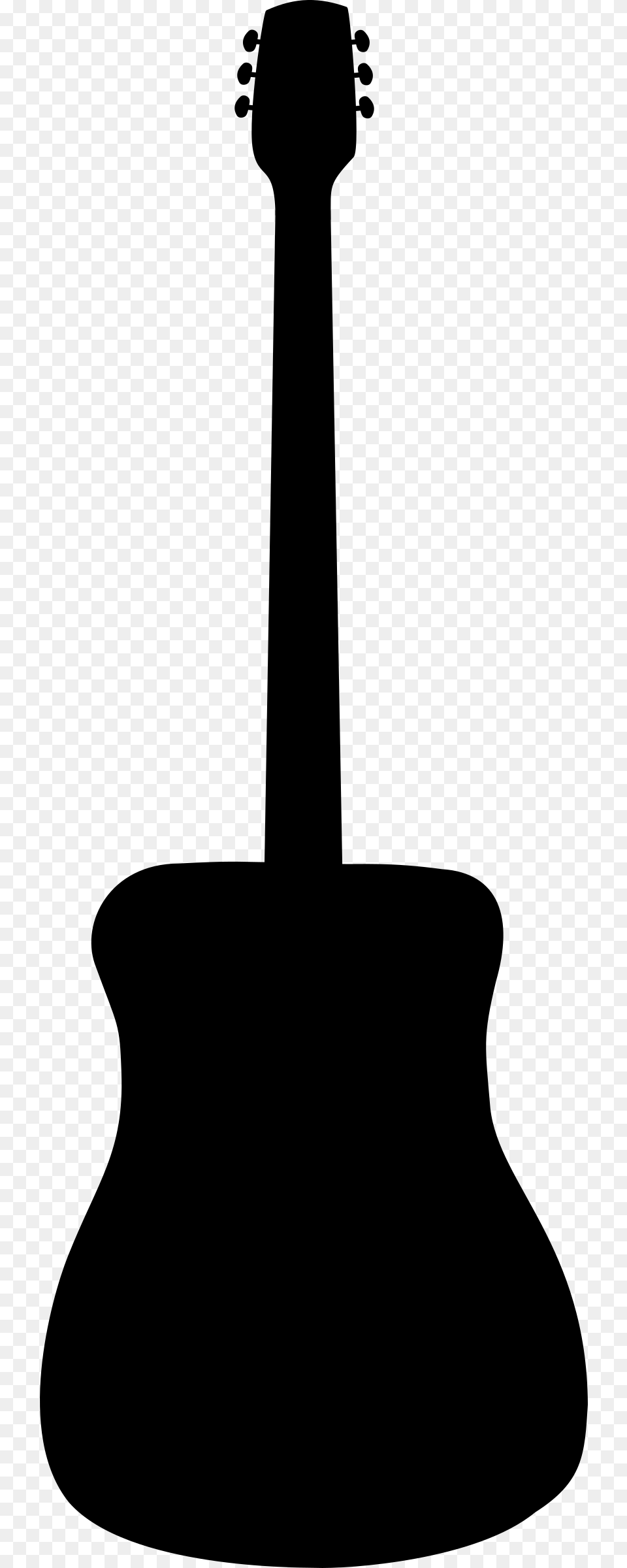 This Icons Design Of Acoustic Guitar Silhouette, Gray Png Image