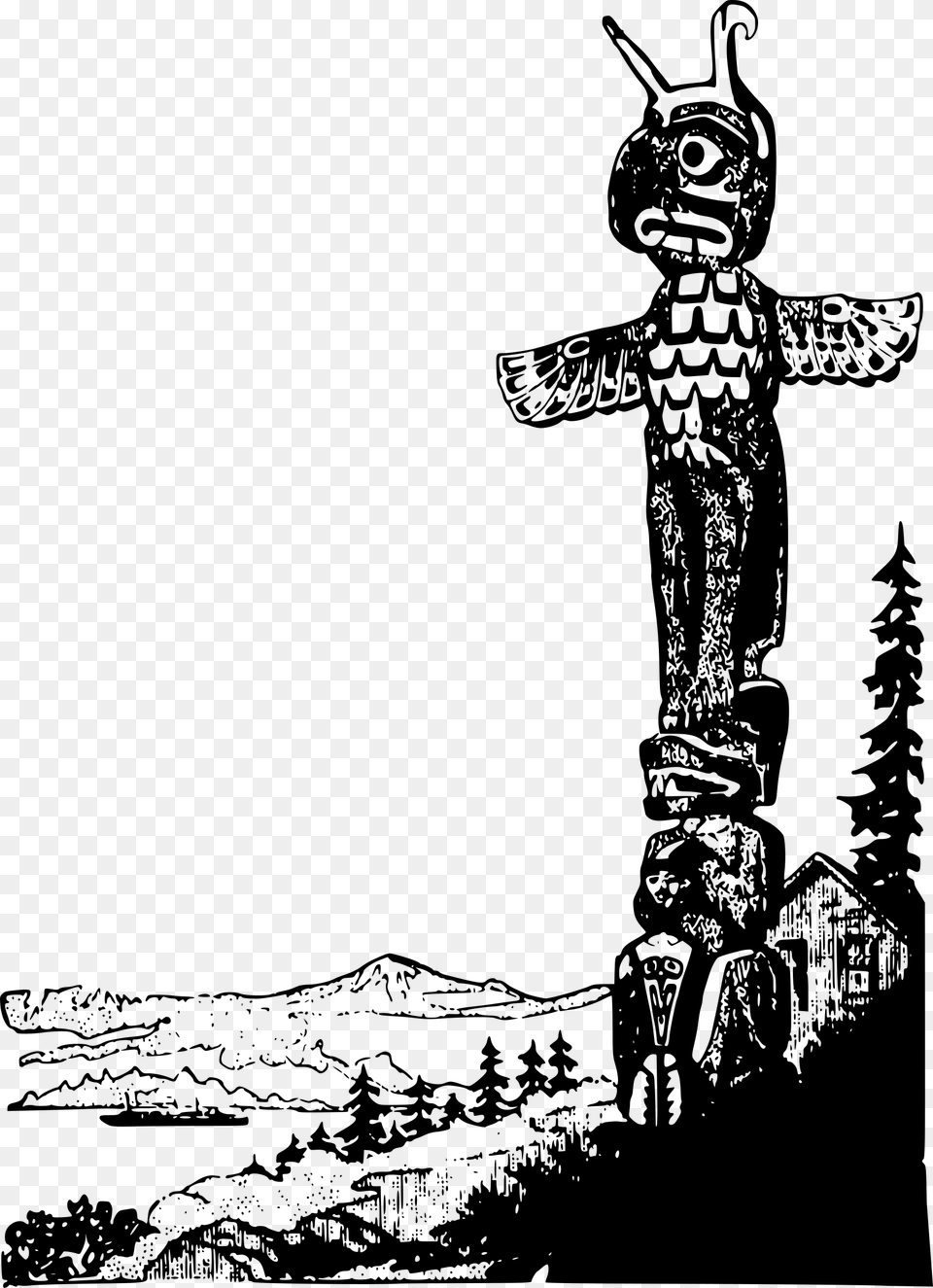 This Icons Design Of Alaskan Totem Pole, Gray Png Image