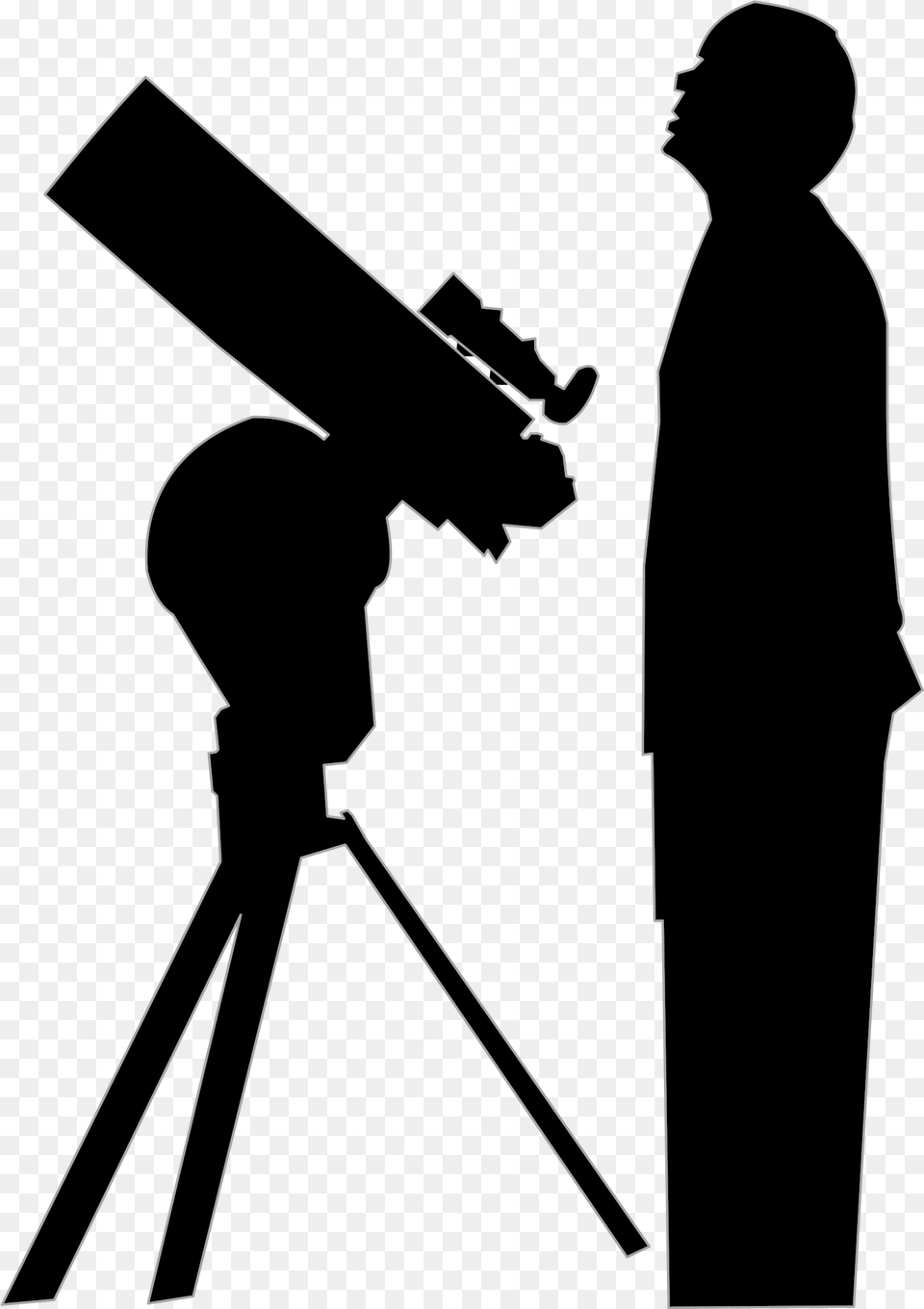 This Icons Design Of Amateur Astronomer Astronomy Black And White, Telescope, Adult, Male, Man Free Png