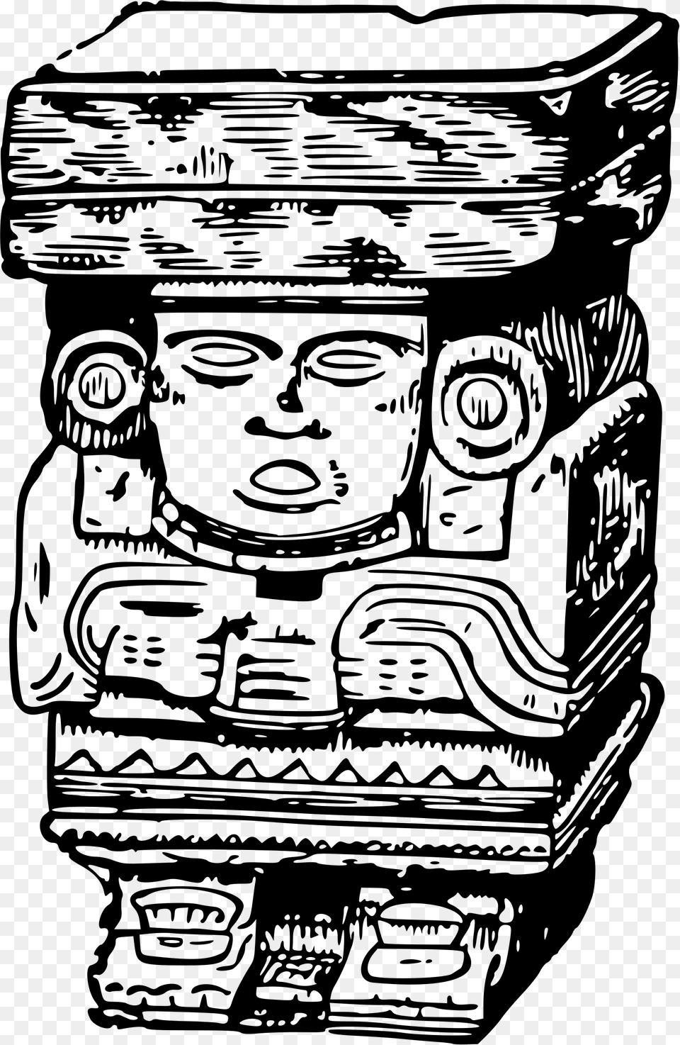 This Icons Design Of Ancient Mexican Carving, Gray Free Png