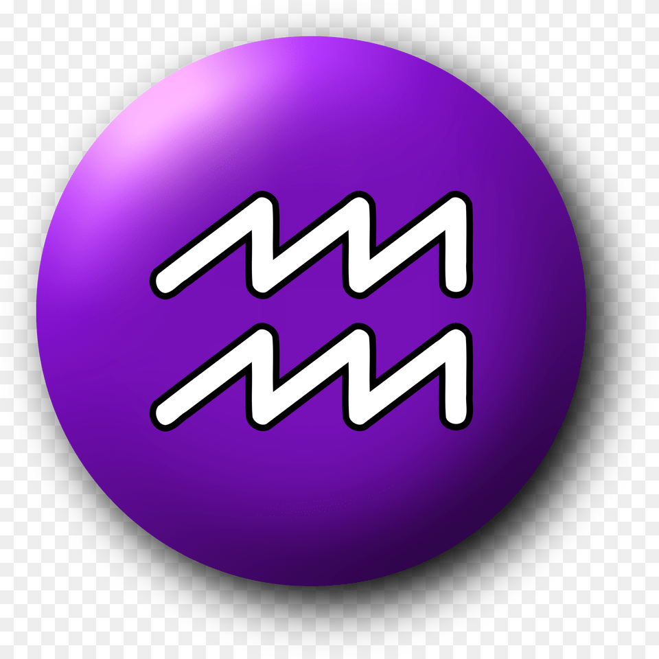 This Icons Design Of Aquarius Symbol, Purple, Sphere, Astronomy, Moon Free Transparent Png