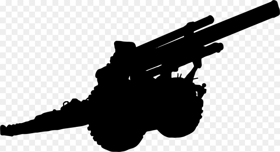 This Icons Design Of Artillery Gun Silhouette, Gray Free Png
