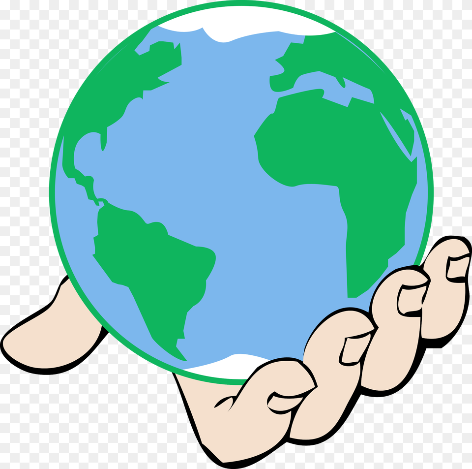 This Icons Design Of Big World In Hand, Astronomy, Outer Space, Planet, Globe Png