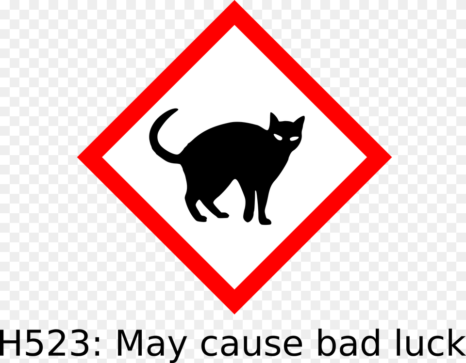 This Icons Design Of Black Cat Hazard, Sign, Symbol, Animal, Mammal Free Png Download