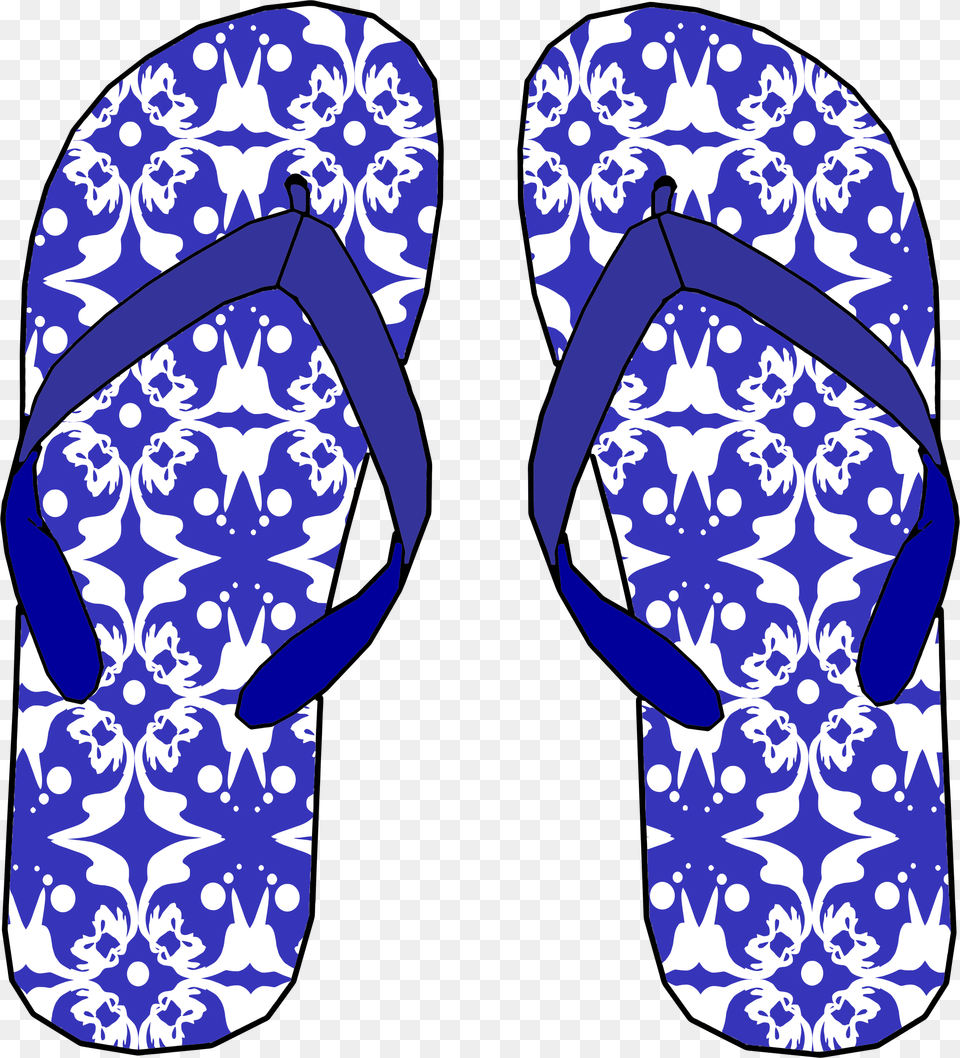 This Icons Design Of Blue Pattern Flip Flops, Clothing, Flip-flop, Footwear Free Png