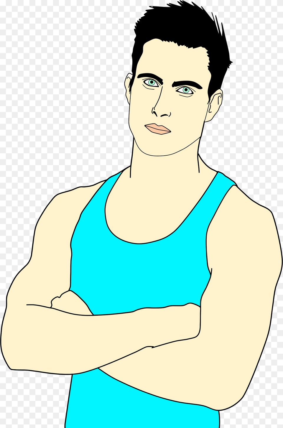 This Icons Design Of Blue Tank Top Man Portrait, Adult, Person, Male, Head Png Image