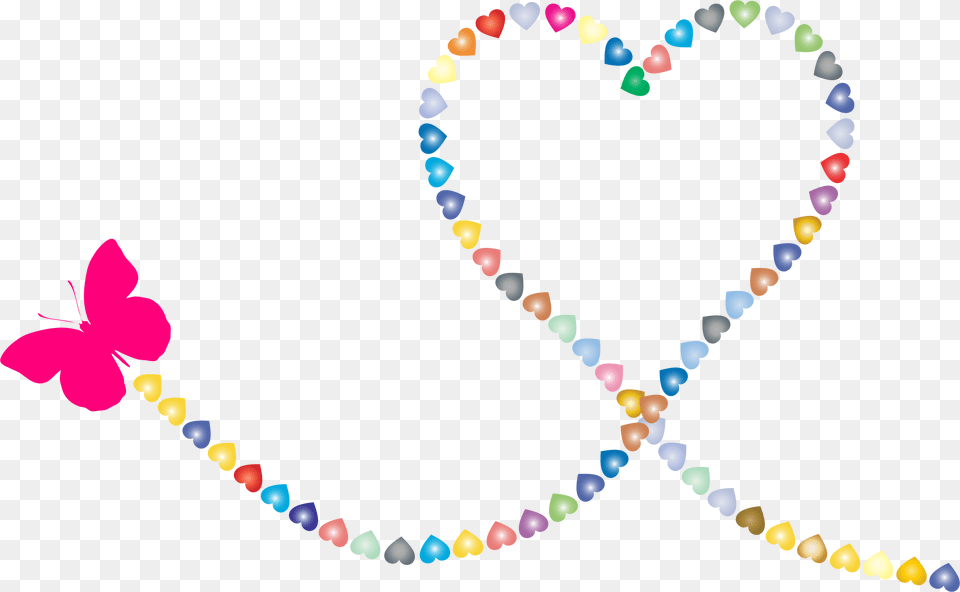 This Icons Design Of Butterfly Hearts Trail, Accessories, Jewelry, Necklace, Heart Free Png