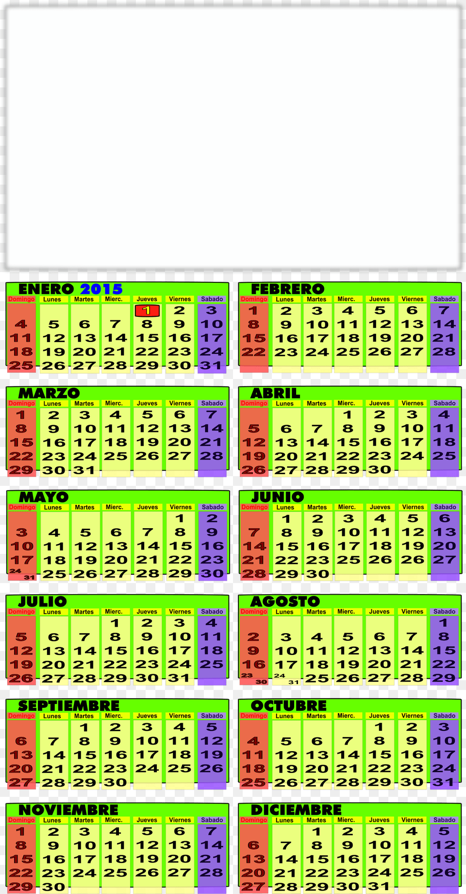 This Icons Design Of Calendario 2015 En, Text, Calendar Png Image