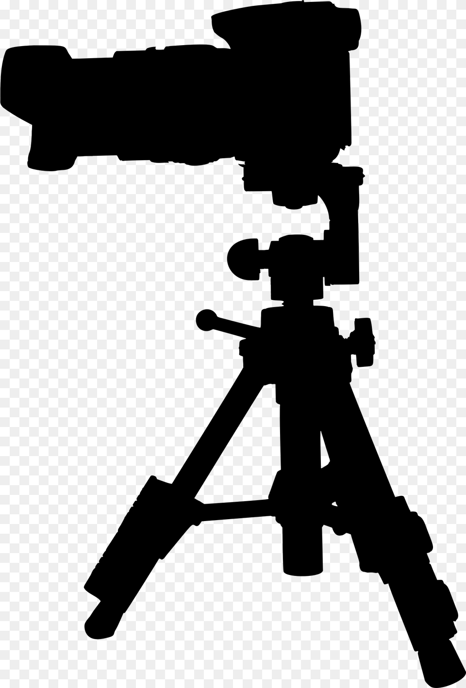 This Icons Design Of Camera On Tripod Silhouette, Gray Free Transparent Png