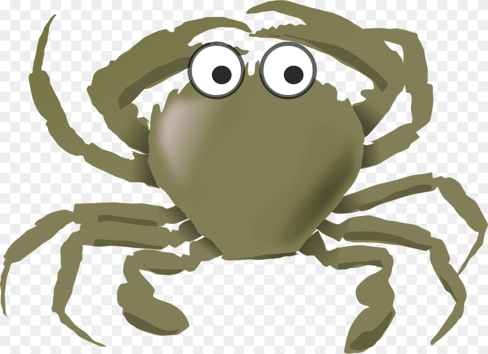 This Icons Design Of Cartoon Crab Green Animals Live In Water And Land, Animal, Sea Life, Invertebrate, Seafood Png