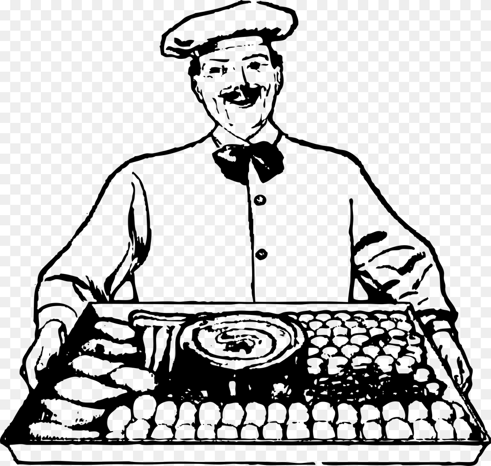 This Icons Design Of Chef With Tray, Gray Free Transparent Png
