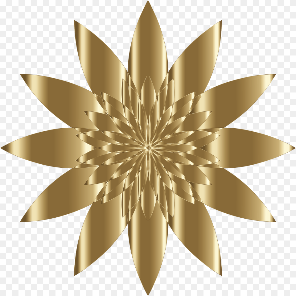 This Icons Design Of Chromatic Flower 5 No Golden Flower No Background, Gold, Pattern, Plant, Chandelier Png