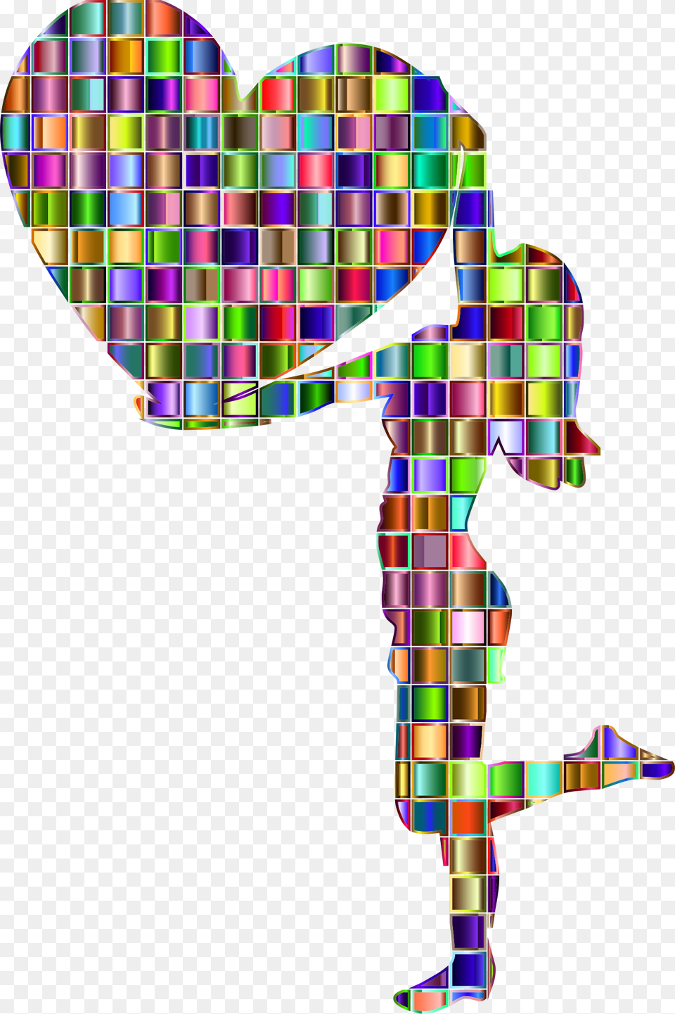This Icons Design Of Chromatic Mosaic Woman Woman With A Big Heart, Art, Dynamite, Weapon, Graphics Png Image