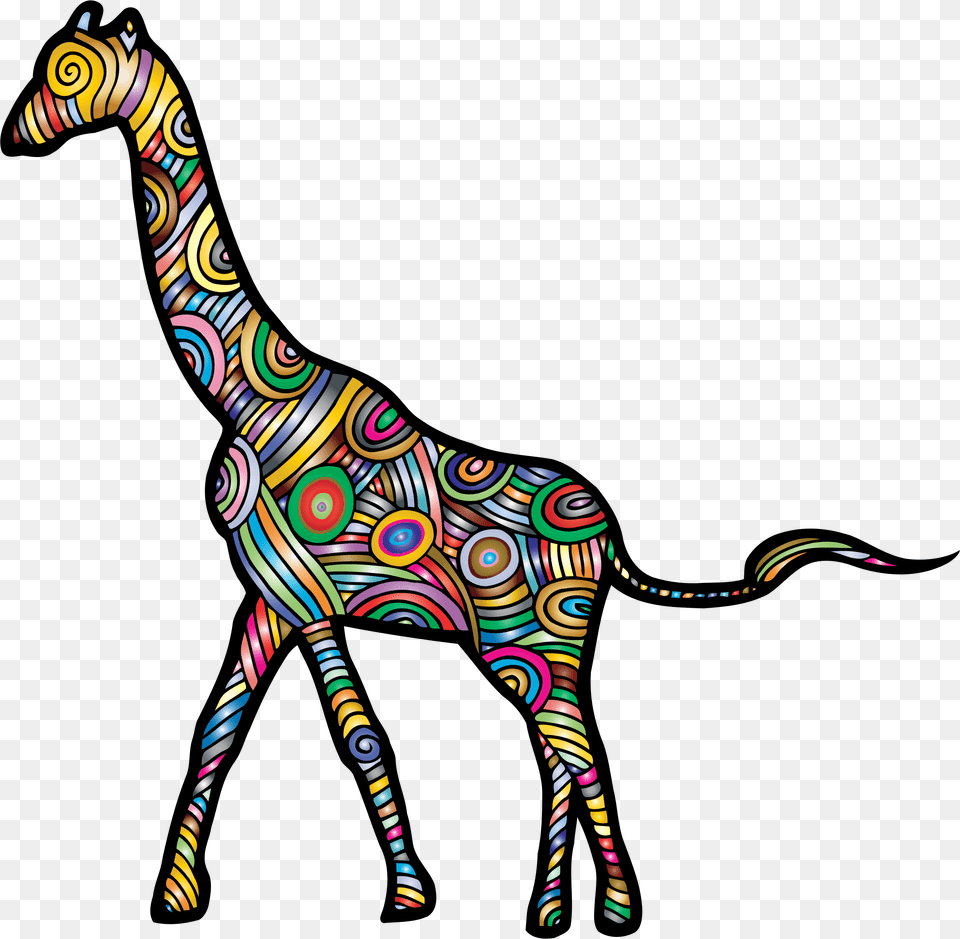 This Icons Design Of Chromatic Stylized Giraffe, Art, Animal, Dinosaur, Reptile Free Png Download