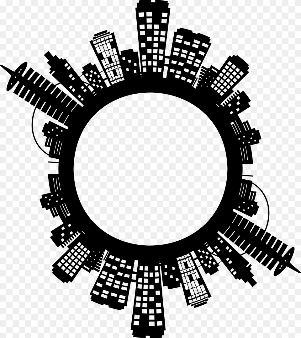 This Icons Design Of City Skyline Ii Radial, Gray Png Image