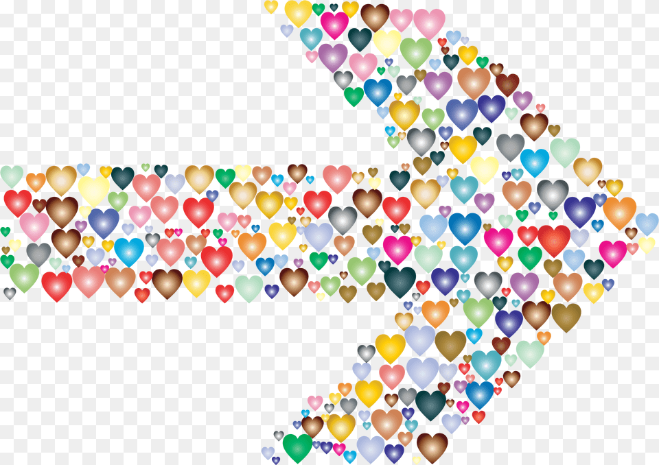 This Icons Design Of Colorful Hearts Arrow, Accessories Free Png Download