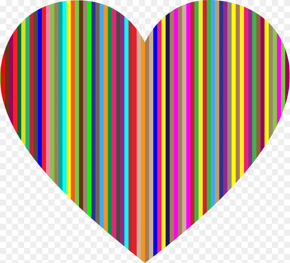 This Icons Design Of Colorful Vertical Striped, Heart Free Transparent Png