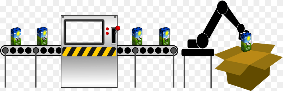 This Icons Design Of Conveyor With Robot Arm, Box, Cardboard, Carton, Electronics Free Transparent Png