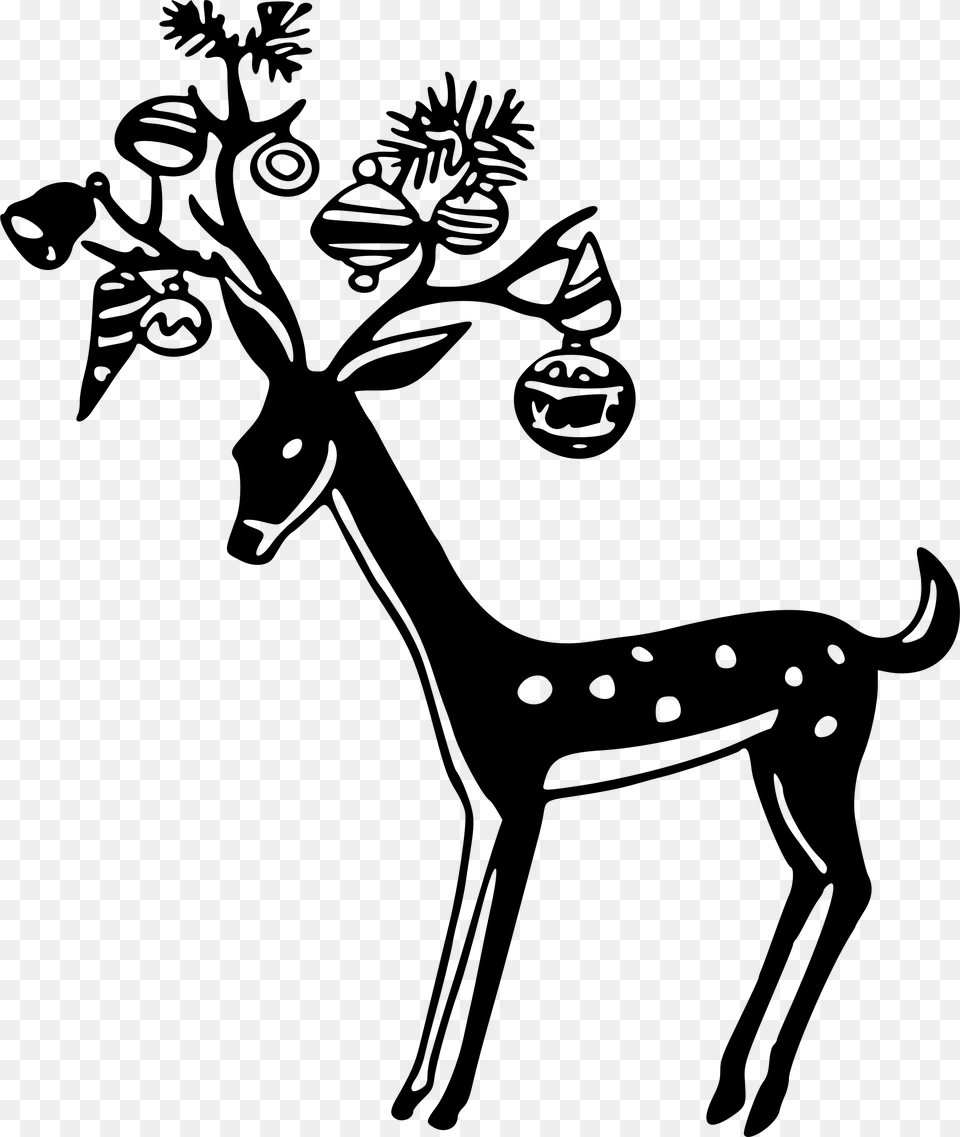 This Icons Design Of Decorated Reindeer, Gray Free Png Download