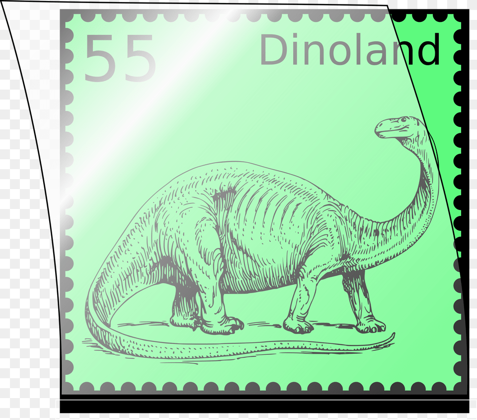 This Icons Design Of Dino Stamp In Stamp Mount, Animal, Dinosaur, Reptile, Postage Stamp Free Png Download