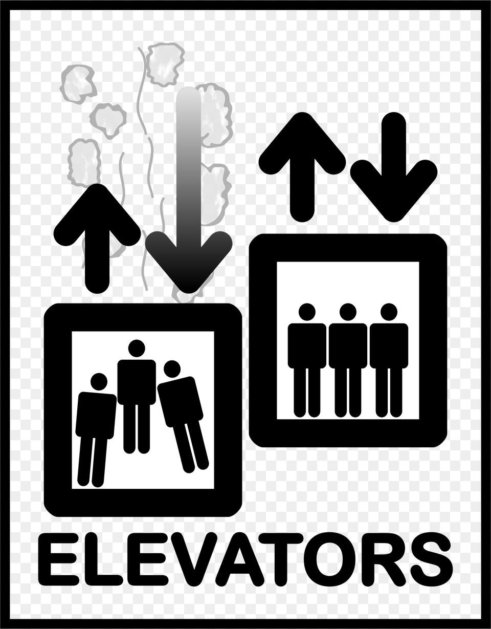 This Icons Design Of Elevator Sign, Stencil, Person, Silhouette Free Png Download