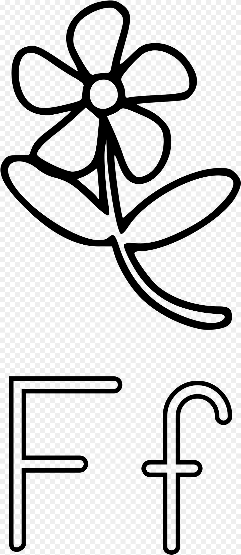 This Icons Design Of F Is For Flower, Gray Png Image