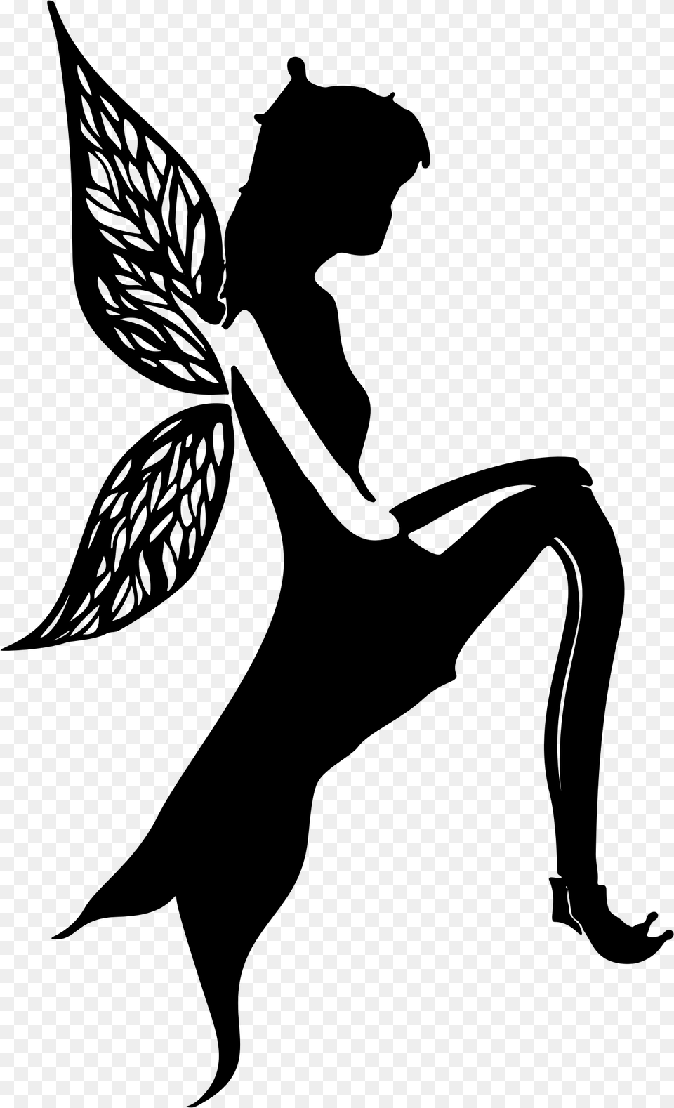 This Icons Design Of Fairy In Sitting Position, Gray Png Image