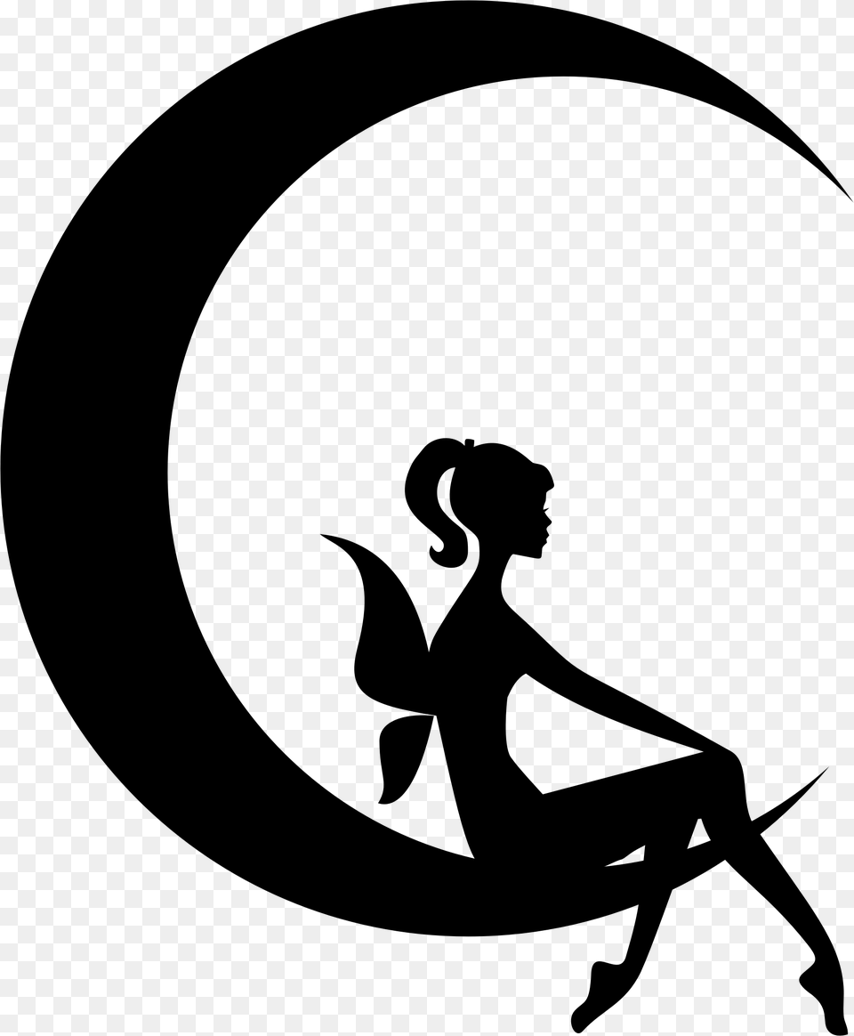 This Icons Design Of Fairy Relaxing On The, Gray Free Transparent Png