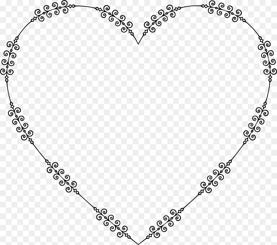 This Icons Design Of Flourish Heart Frame, Gray Free Png