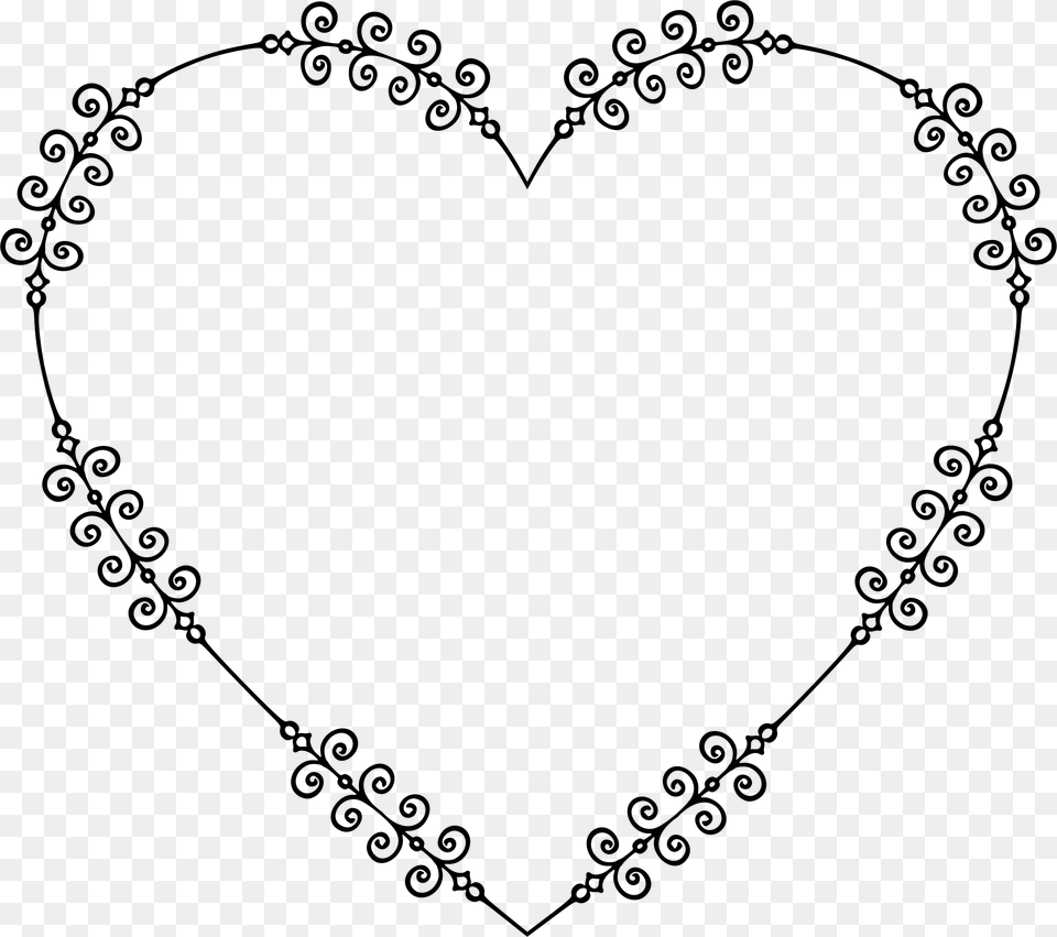 This Icons Design Of Flourish Heart Frame, Gray Png