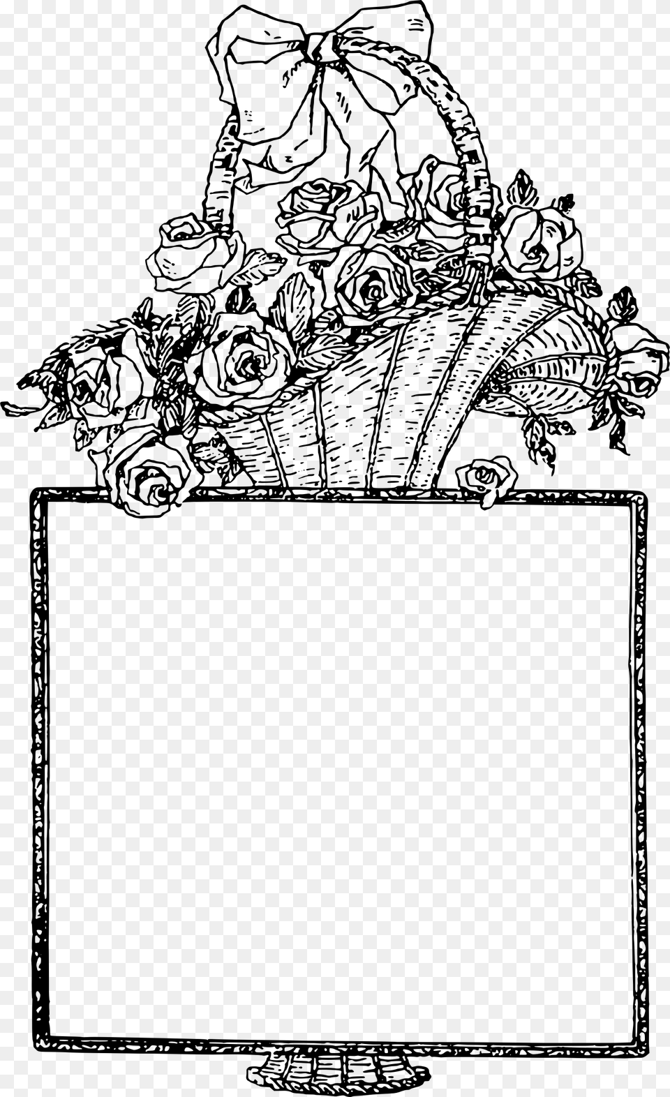 This Icons Design Of Flower Basket Frame, Gray Png Image