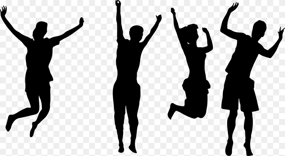 This Icons Design Of Four Jumping For Joy, Gray Free Png Download
