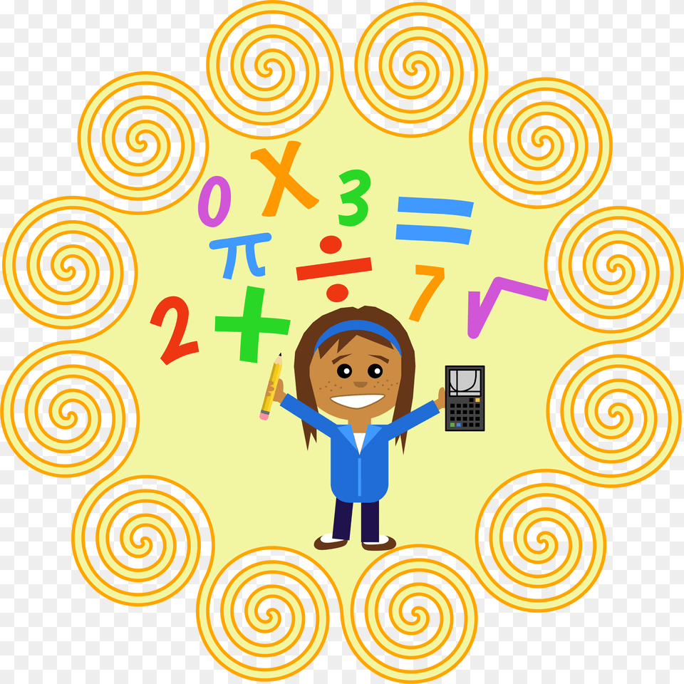 This Icons Design Of Framed Math Girl, Baby, Person, Face, Head Free Transparent Png