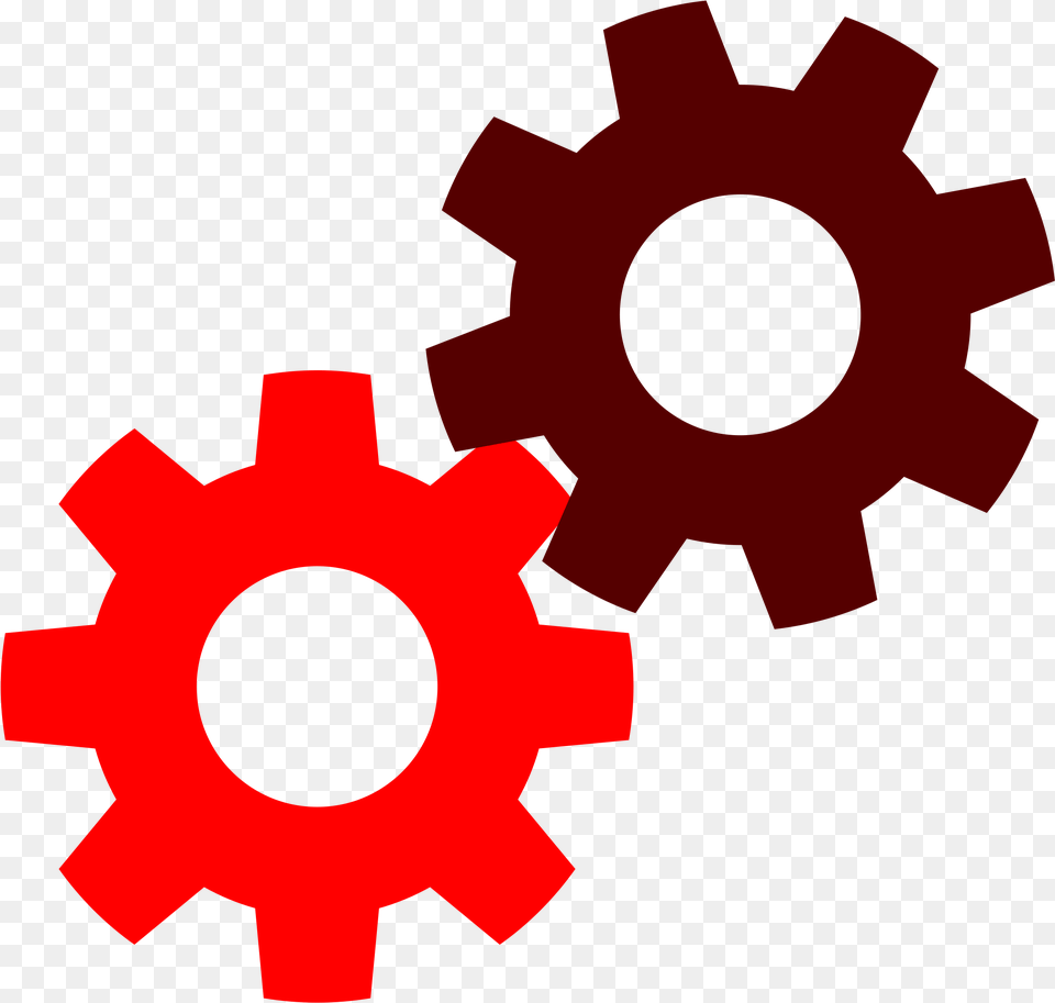 This Icons Design Of Gears In Red, Machine, Gear Png