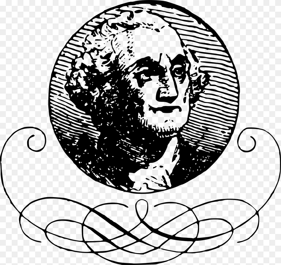 This Icons Design Of George Washington Head, Gray Png Image