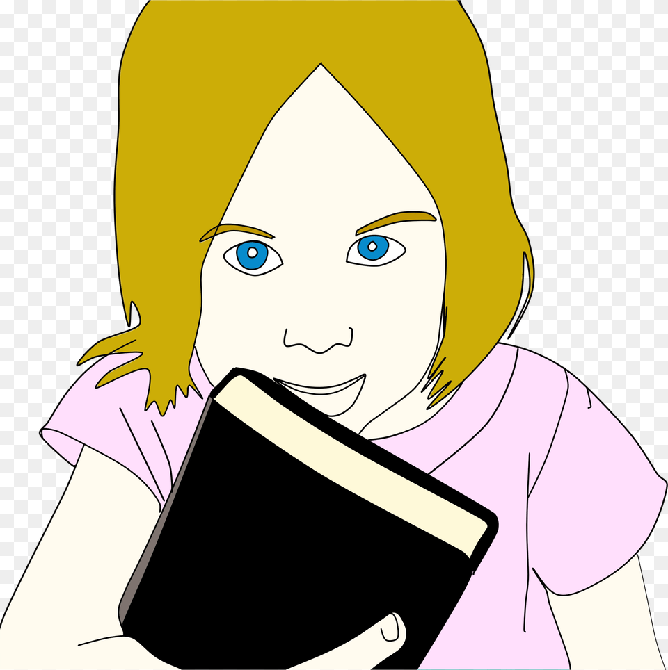 This Icons Design Of Girl With Book Portrait, Comics, Person, Publication, Reading Free Transparent Png