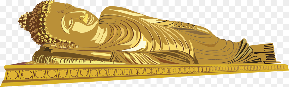 This Icons Design Of Golden Reclining Buddha, Art, Treasure, Prayer, Person Free Transparent Png