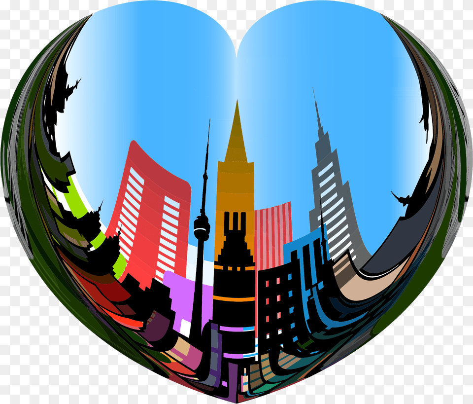 This Icons Design Of Heart Of The City, Metropolis, Photography, Urban, Art Free Png