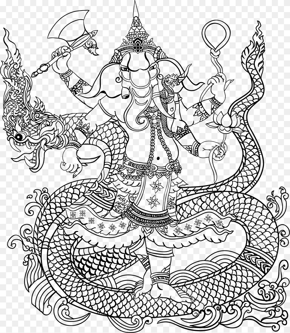 This Icons Design Of Hindu Elephant God, Gray Free Transparent Png