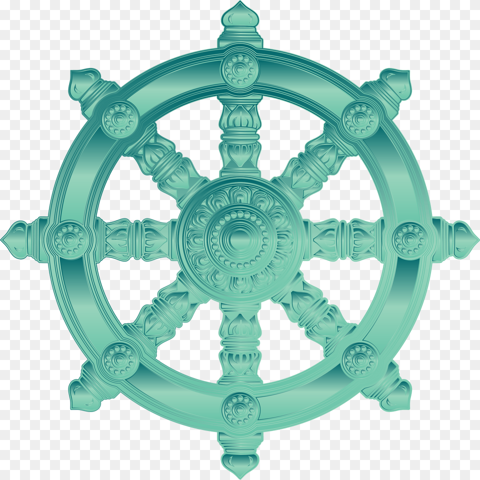 This Icons Design Of Jade Ornate Dharma Wheel, Cross, Symbol, Machine, Transportation Free Png Download