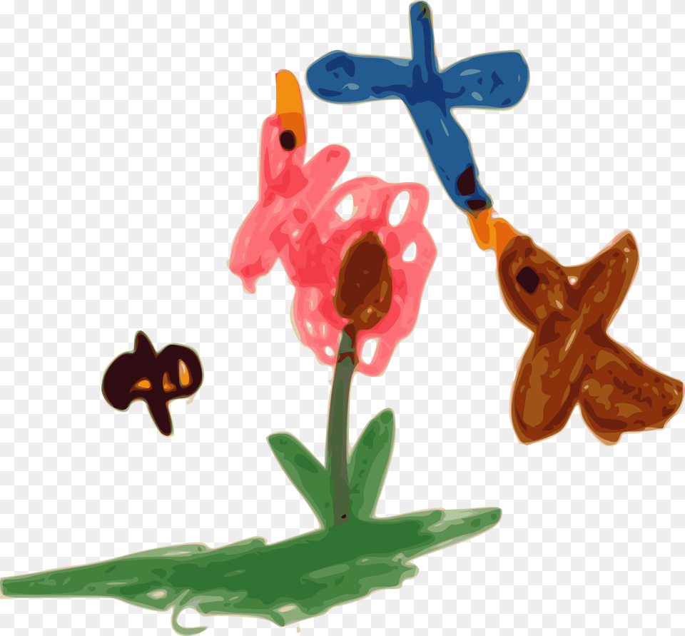 This Icons Design Of Kindergarten Art Birds, Flower, Plant Png Image