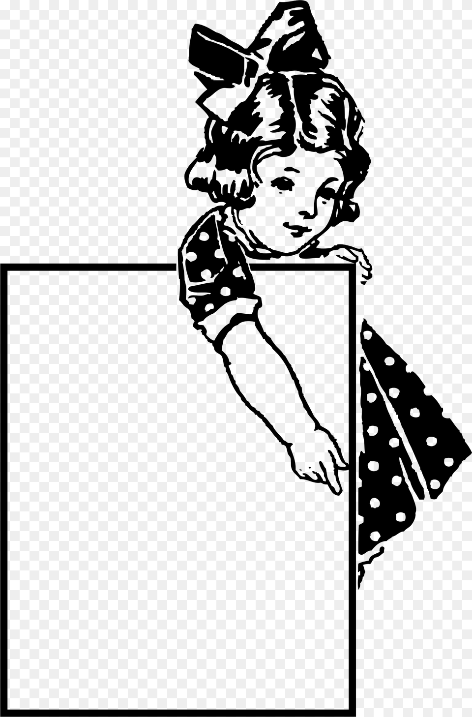 This Icons Design Of Little Girl With A Sign, Gray Png Image