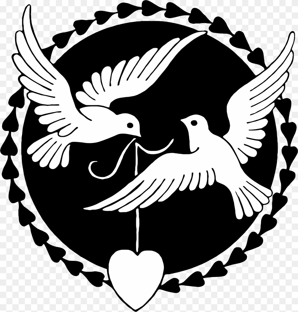 This Icons Design Of Love Doves, Stencil, Animal, Bird Free Transparent Png