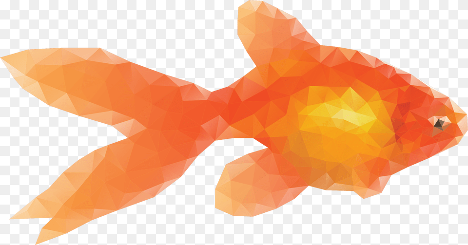 This Icons Design Of Low Poly Goldfish, Animal, Fish, Sea Life, Baby Png Image